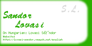 sandor lovasi business card